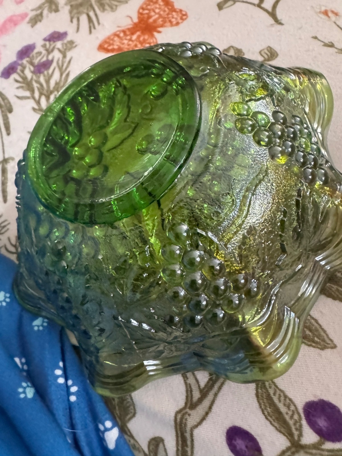 AntiqueGreen Carnival Glass, Made by Northwood. AntiqueGreen Carnival Glass, Made by Northwood.