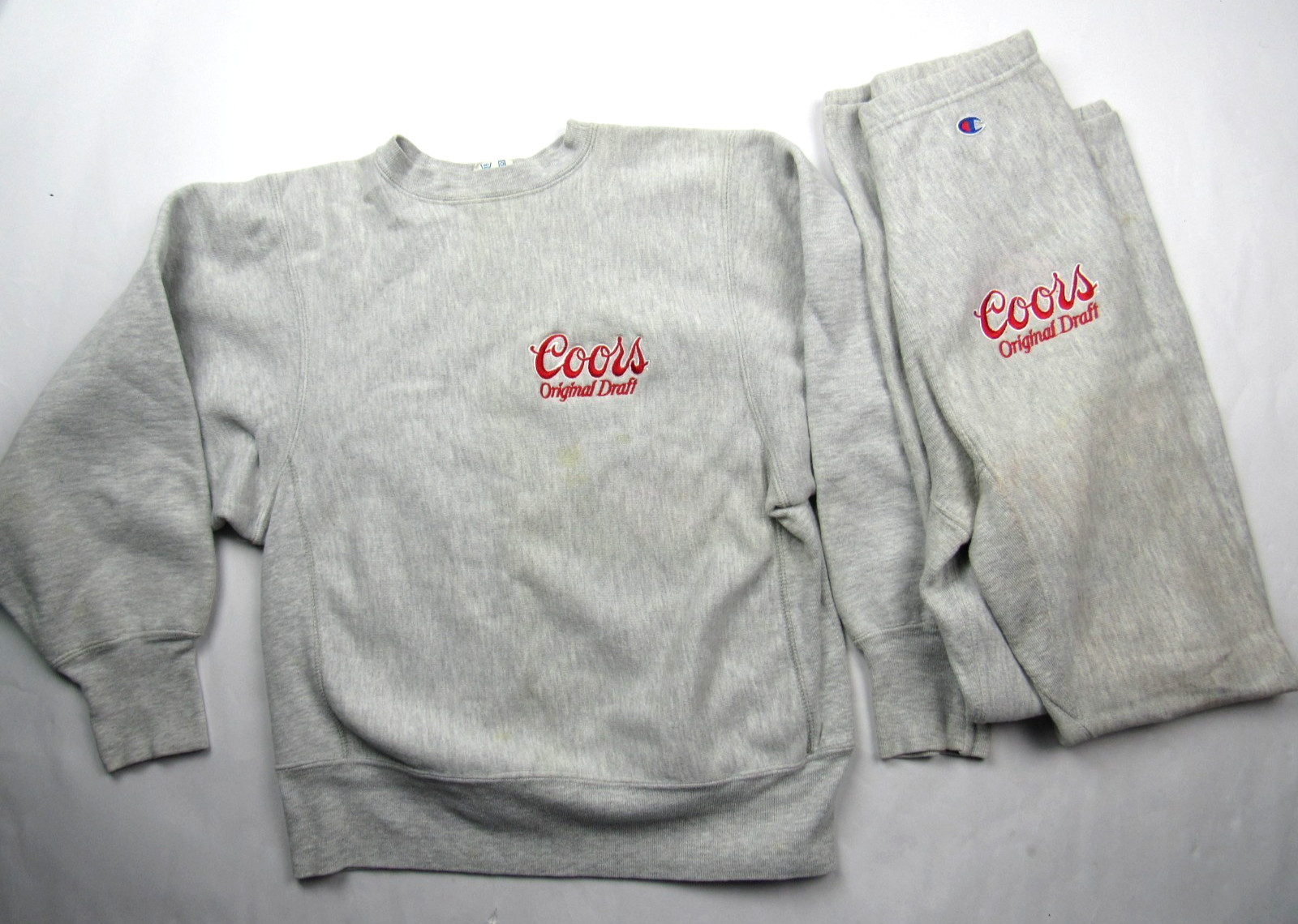 Vtg 1980s Champion Coors Light Reverse Weave Sweatshirt And Sweatpants Set Promo Vtg 1980s Champion Coors Light Reverse Weave Sweatshirt And Sweatpants Set Promo