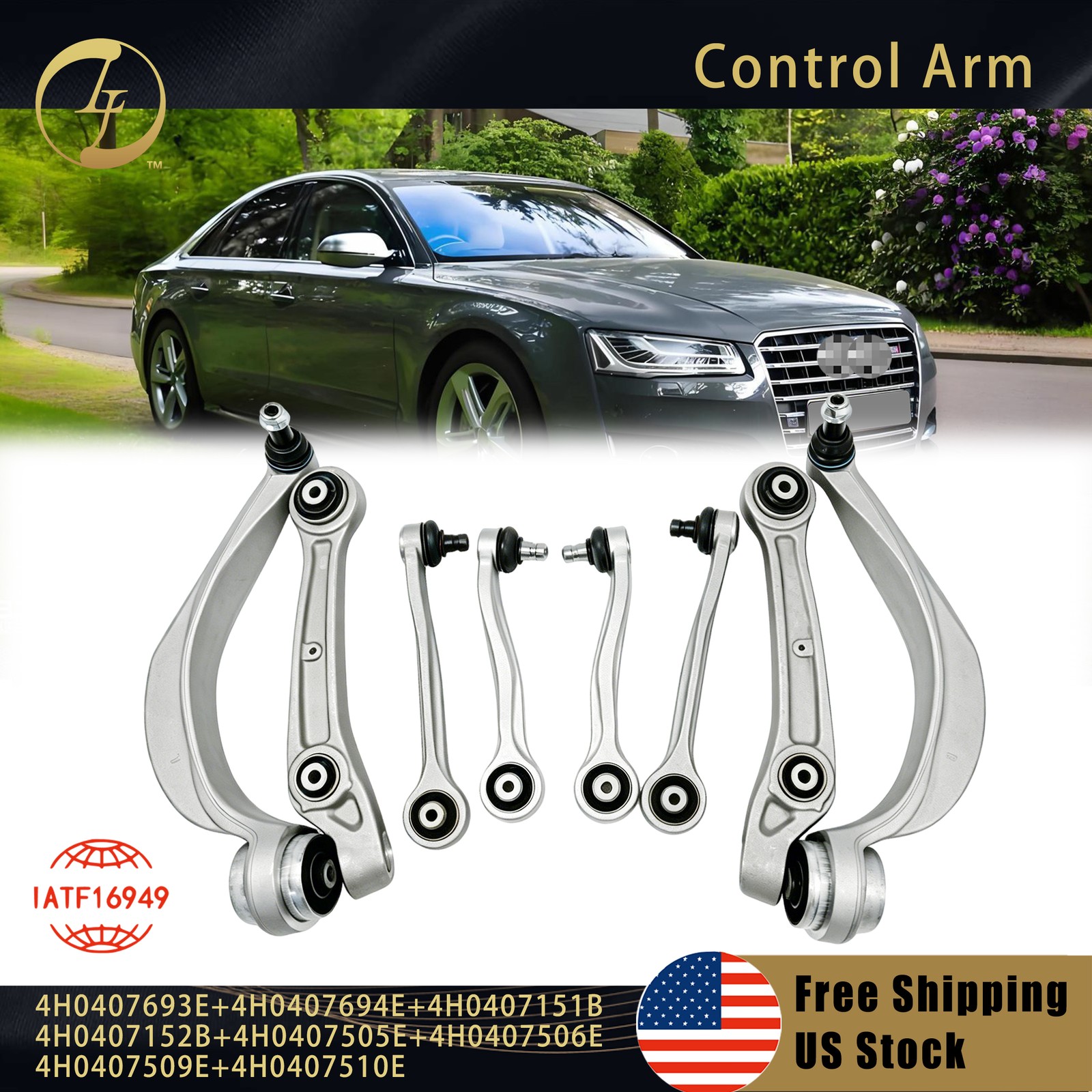8 Front Suspension Control Arms Kit For Audi 2010-2018 A8 Quattro 2013-2018 S8