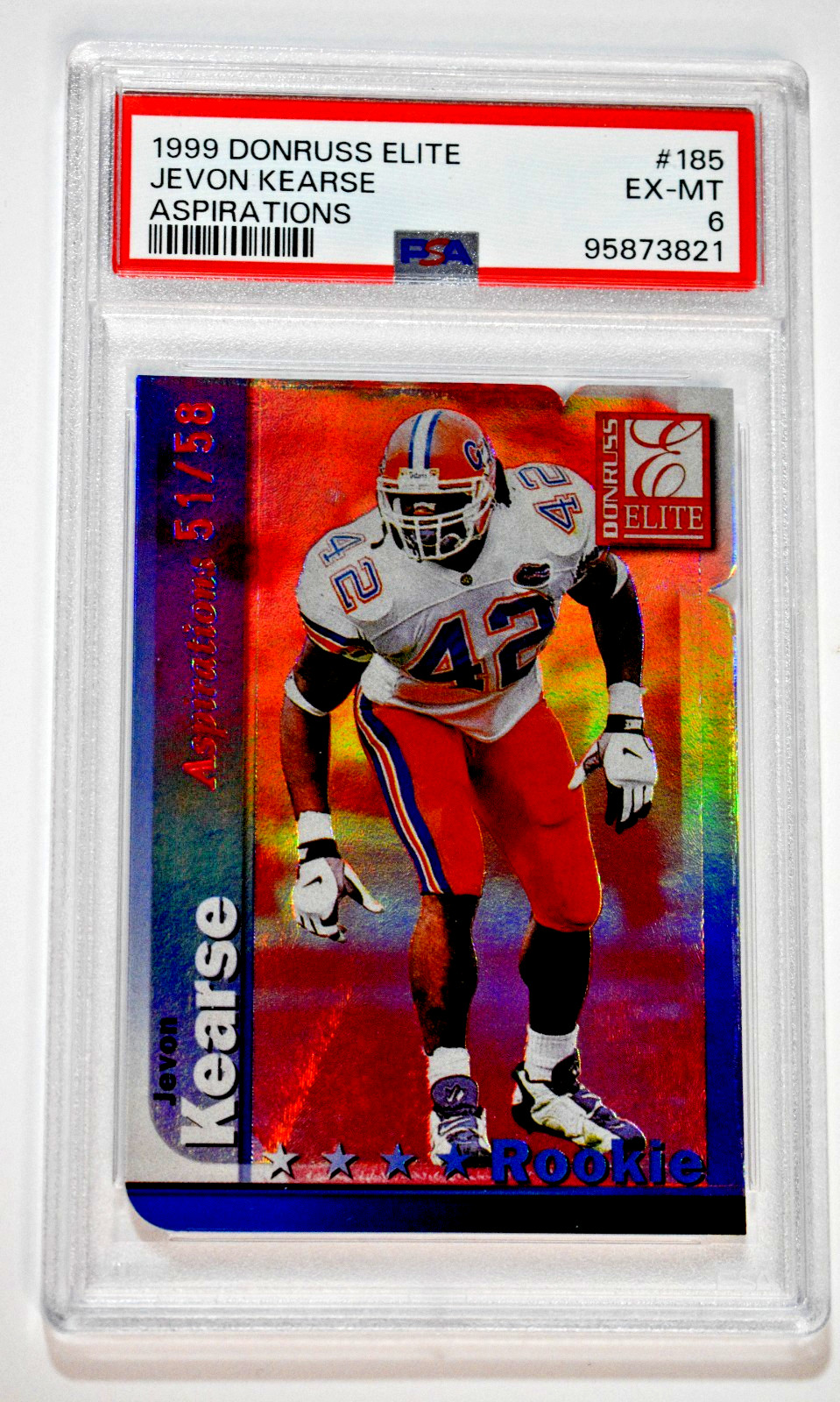 1999 Donruss Elite Jevon Kearse Aspirations Rookie RC /58 Titans PSA 6
