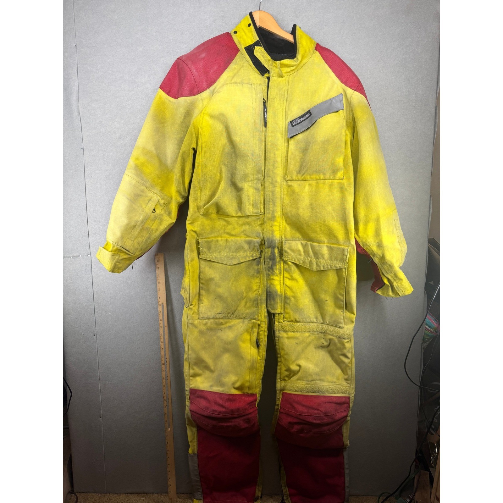 Aerostich Roadcrafter Motorcycle Riding Suit Yellow Red Size 50 Short USA Made Aerostich Roadcrafter Motorcycle Riding Suit Yellow Red Size 50 Short USA Made