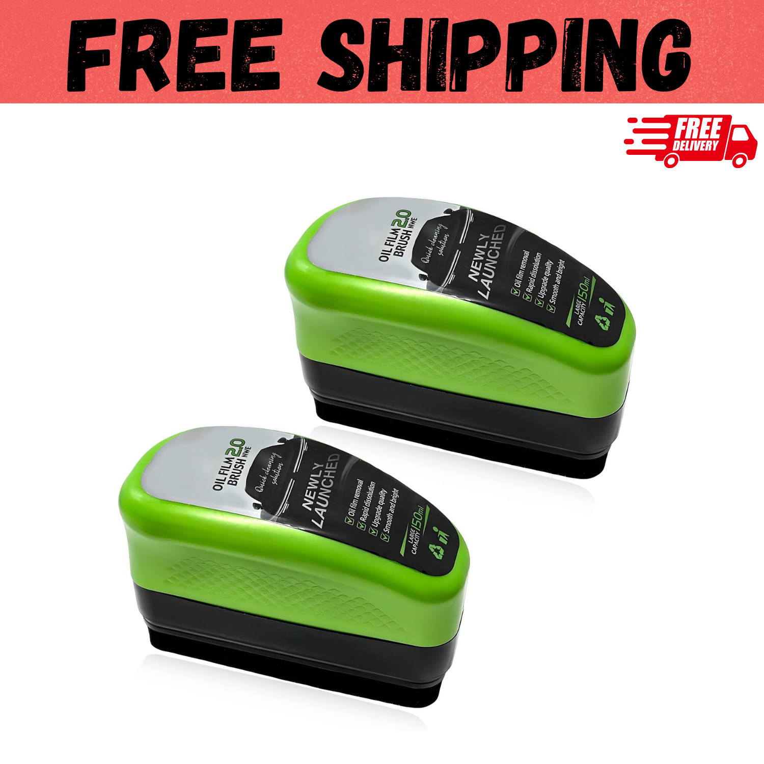 2025 New Automotive Oil Film Cleaning Brush, Clear Vision Glass Cleaner,