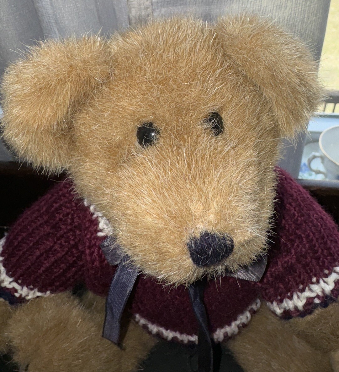 Retired Boyd’s Bear Plush 12” Heath II Jointed Bear With Sweater And Bow