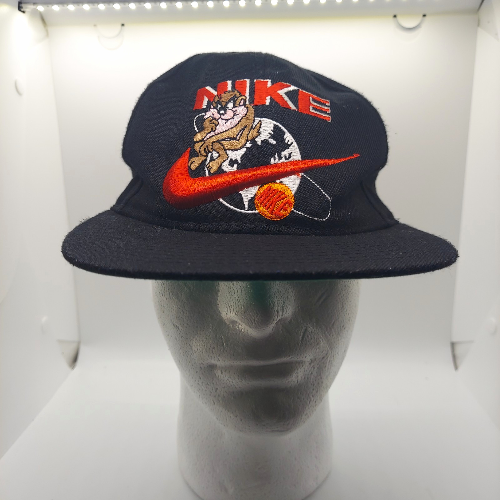 Vtg 90s Nike Taz Tasmanian Devil Snapback Hat Rare JSP Toons Looney Tunes Cap