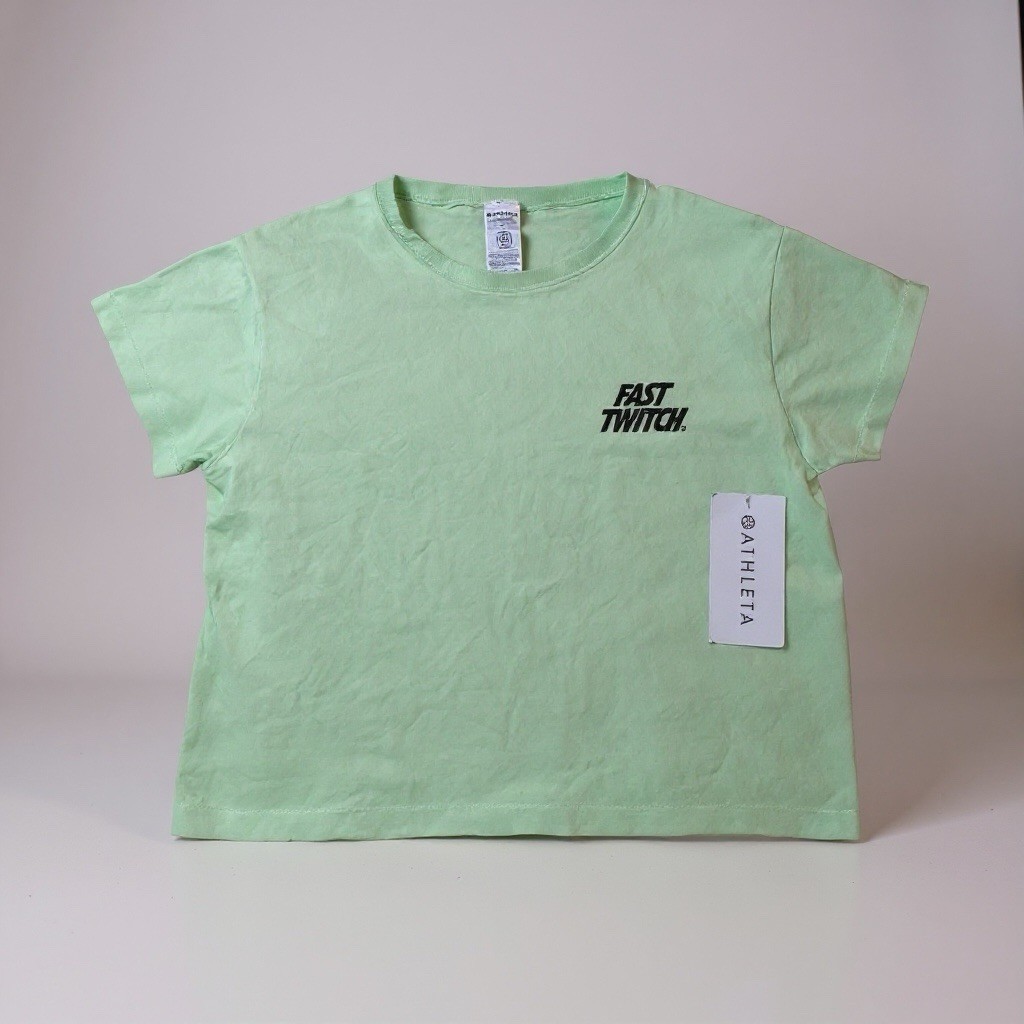 NEW Athleta Relaxed Tee Women\'s Size Medium green \'Fast Twitch\'