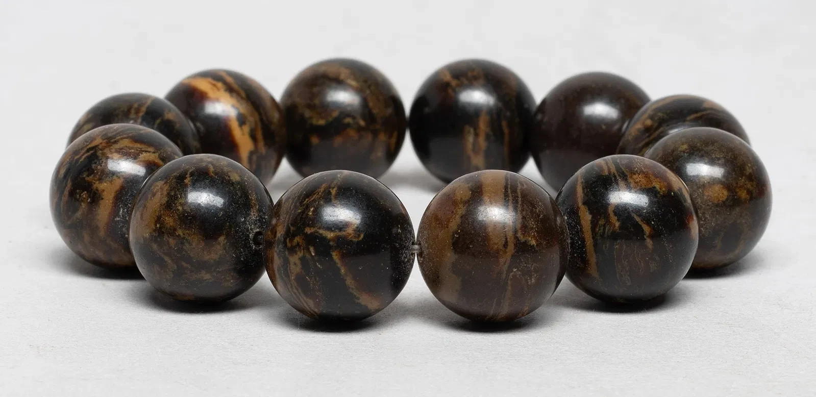 Chinese Export Large Bead Amber Prayer Beads 56 grams
