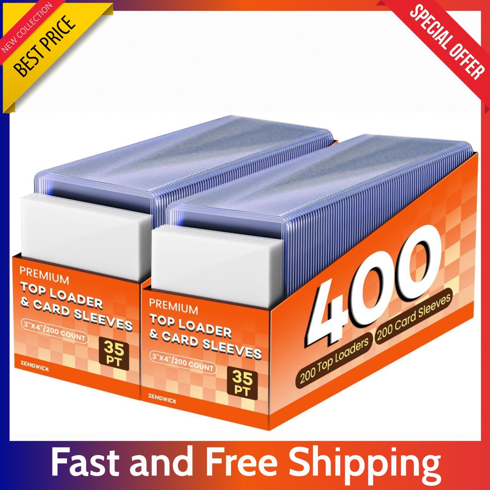 400 Trading Card Sleeves & Holders – 200 Hard 3\