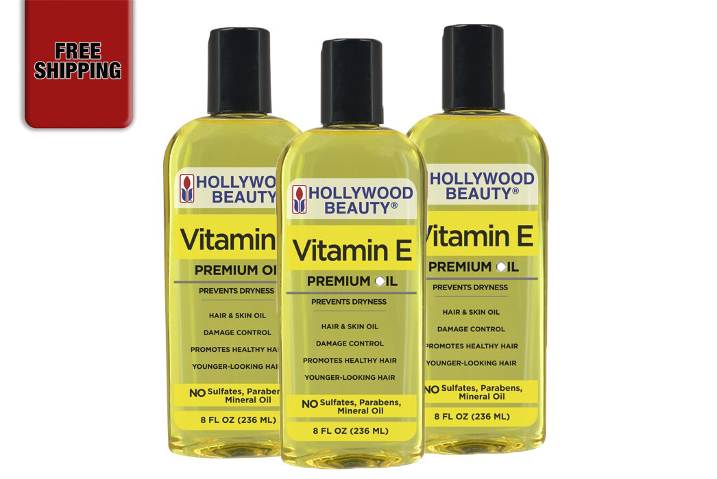 [HOLLYWOOD BEAUTY] Vitamin E Premium Oil Prevents Dryness 8 fl. oz. (Pack of 3)
