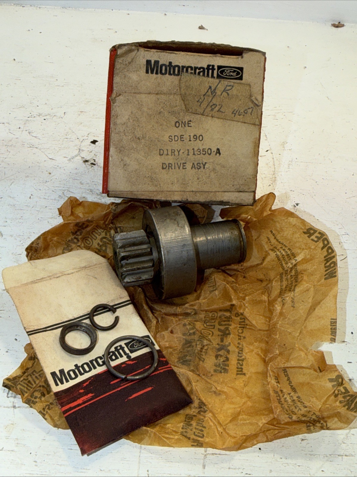 NOS OEM Ford D1RY-11350-A Starter Drive Assembly 1971-72 1.6 Inline 4 Cyl. Motor NOS OEM Ford D1RY-11350-A Starter Drive Assembly 1971-72 1.6 Inline 4 Cyl. Motor