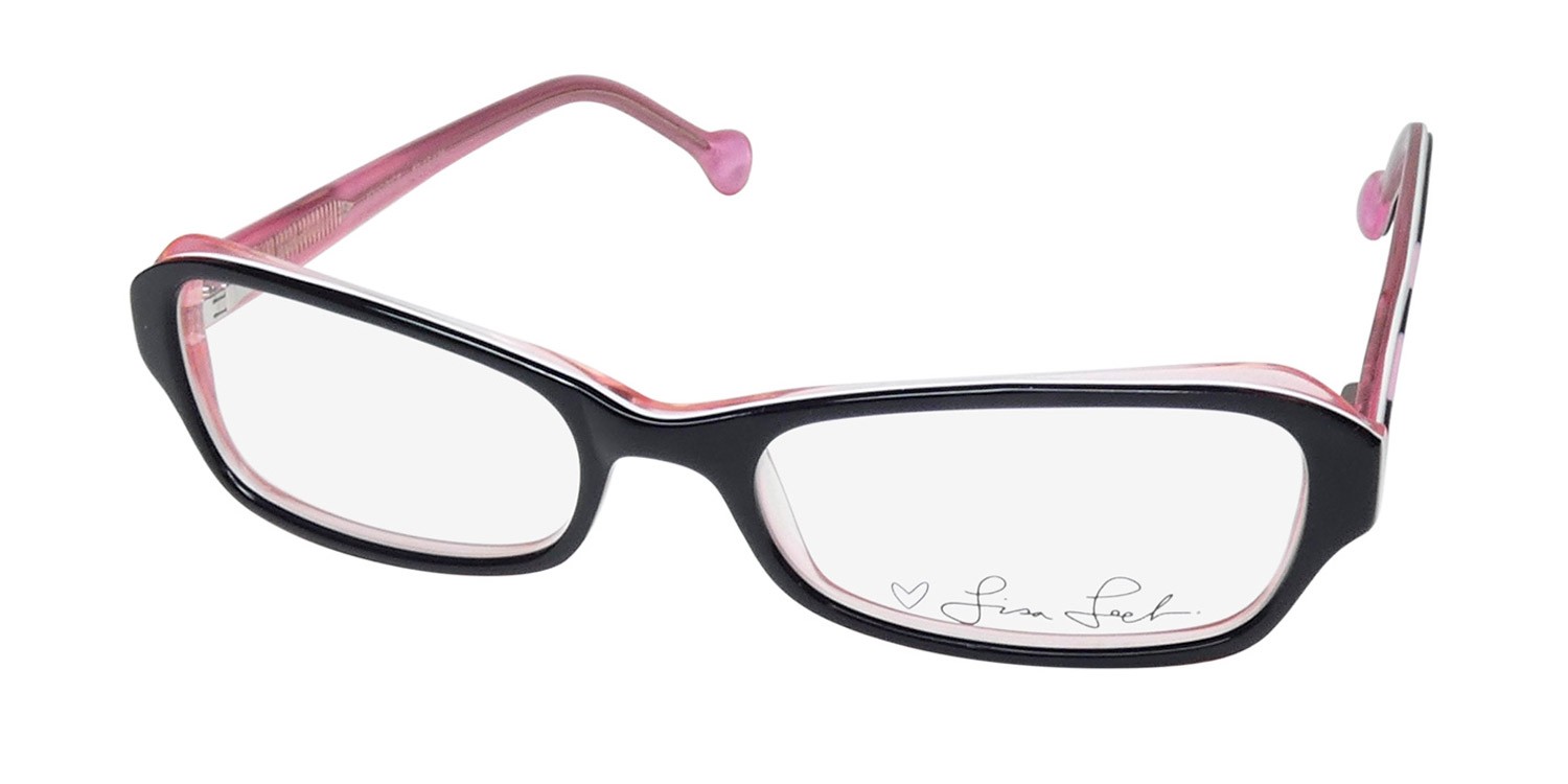 NEW LISA LOEB SWEPT AWAY EYEGLASS FRAME BLACK RECTANGULAR PLASTIC WOMENS