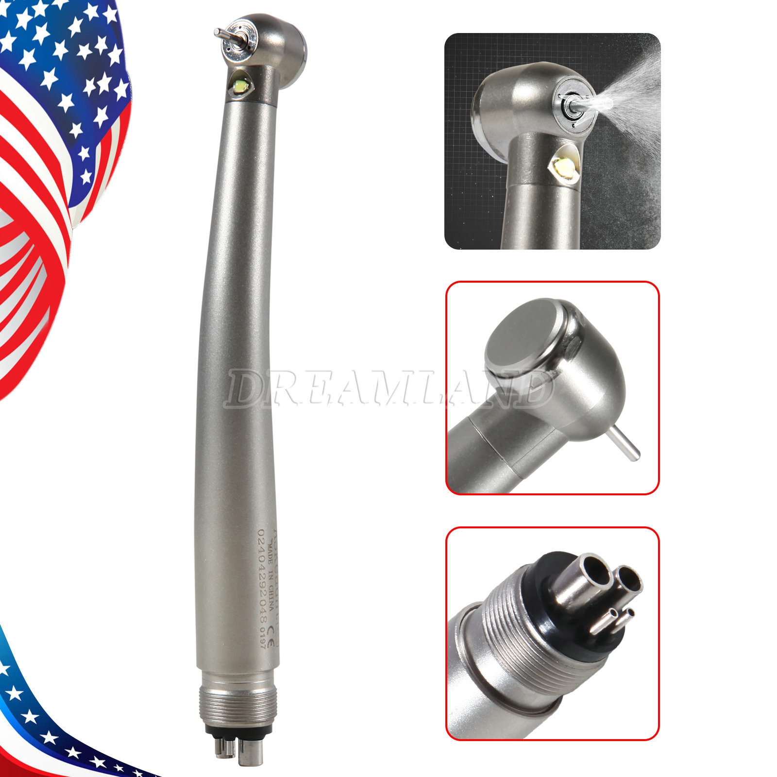 Pieza de mano LED turbina alta velocidad fibra óptica dental estilo NSK 2/4 Hole