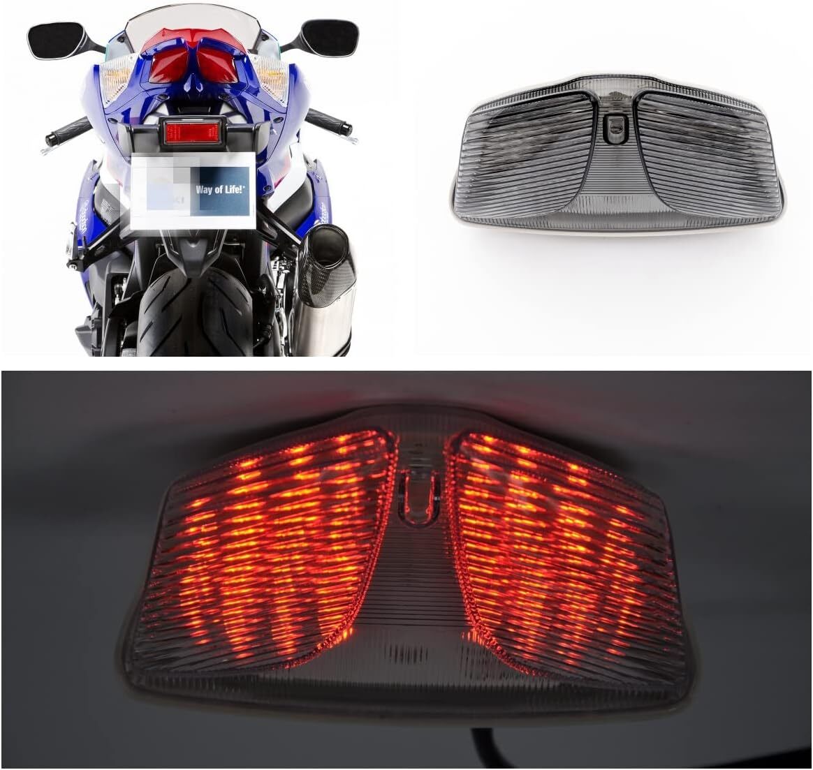 08 - 2019 Suzuki GSXR LED Brake Tail Light Integrated Turn Signal Smoke Lens NEW