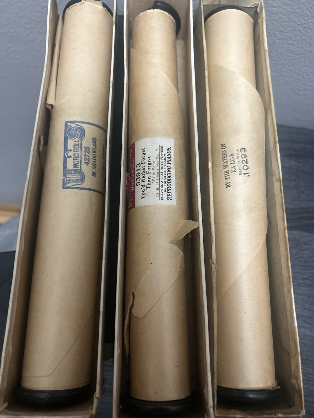 Lot of 9 Vintage Player Piano Word Rolls QRS US Music Co International AS IS