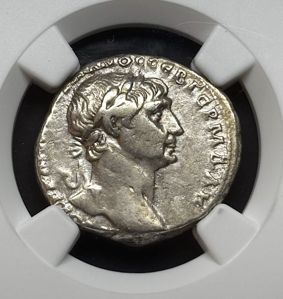 (98-117 AD) Roman Arabia Petraea - AR Tridrachm of Trajan, NGC Ch VF.