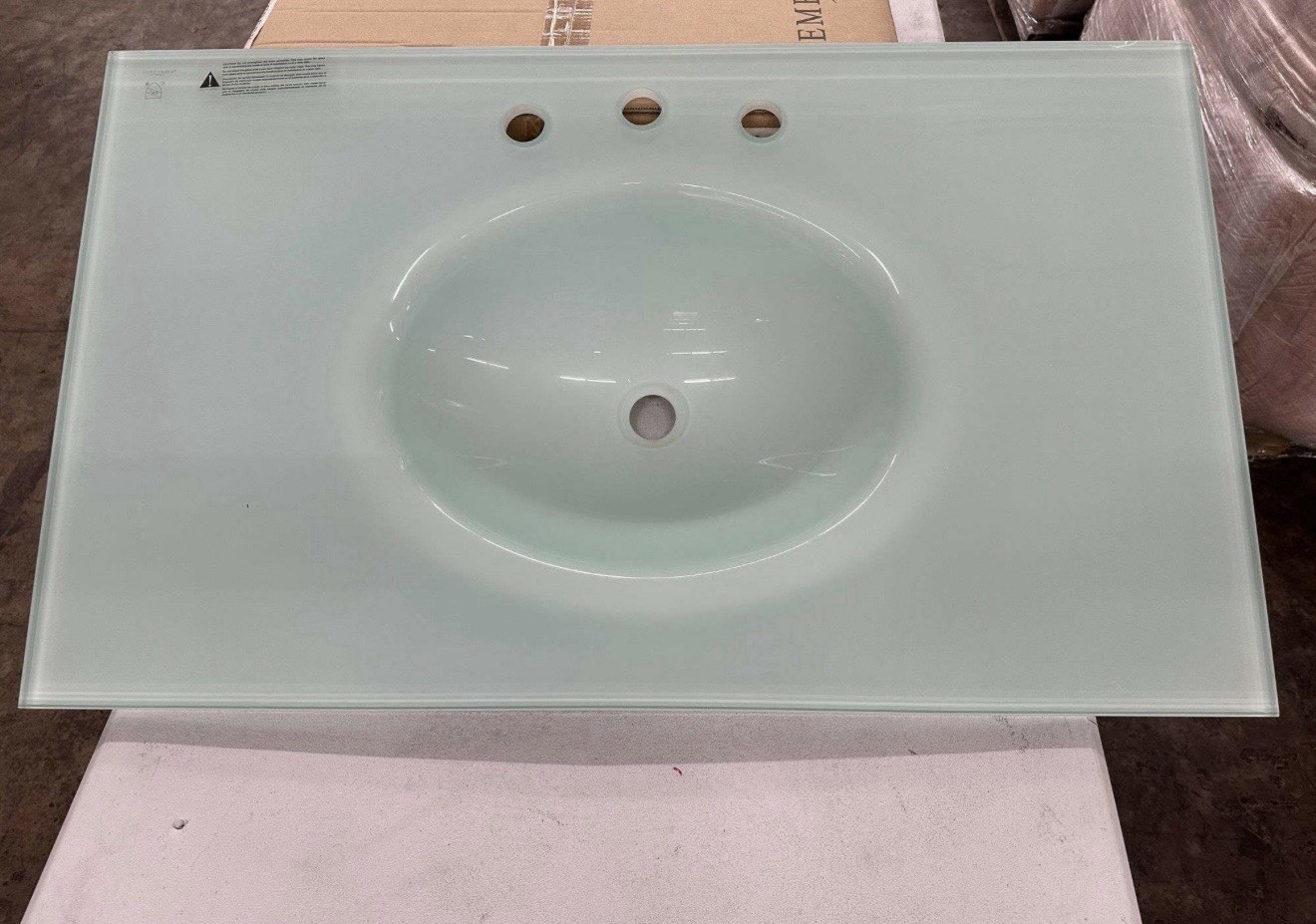 Hembry Creek White Lacquered Glass Vanity Top - 25'' Brand New in Original Box Hembry Creek White Lacquered Glass Vanity Top - 25'' Brand New in Original Box