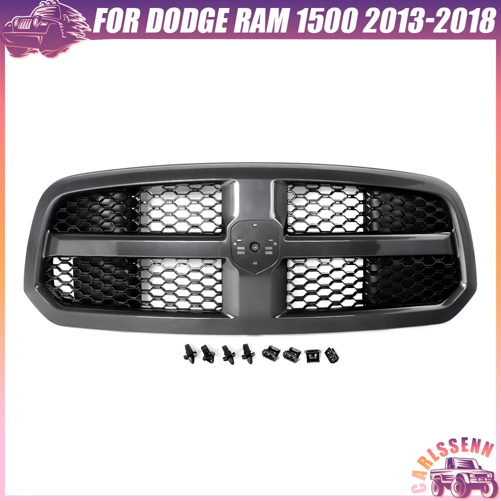 Granite Crystal Front Bumper Grille For 2013-2021 Dodge Ram 1500/1500 Classic