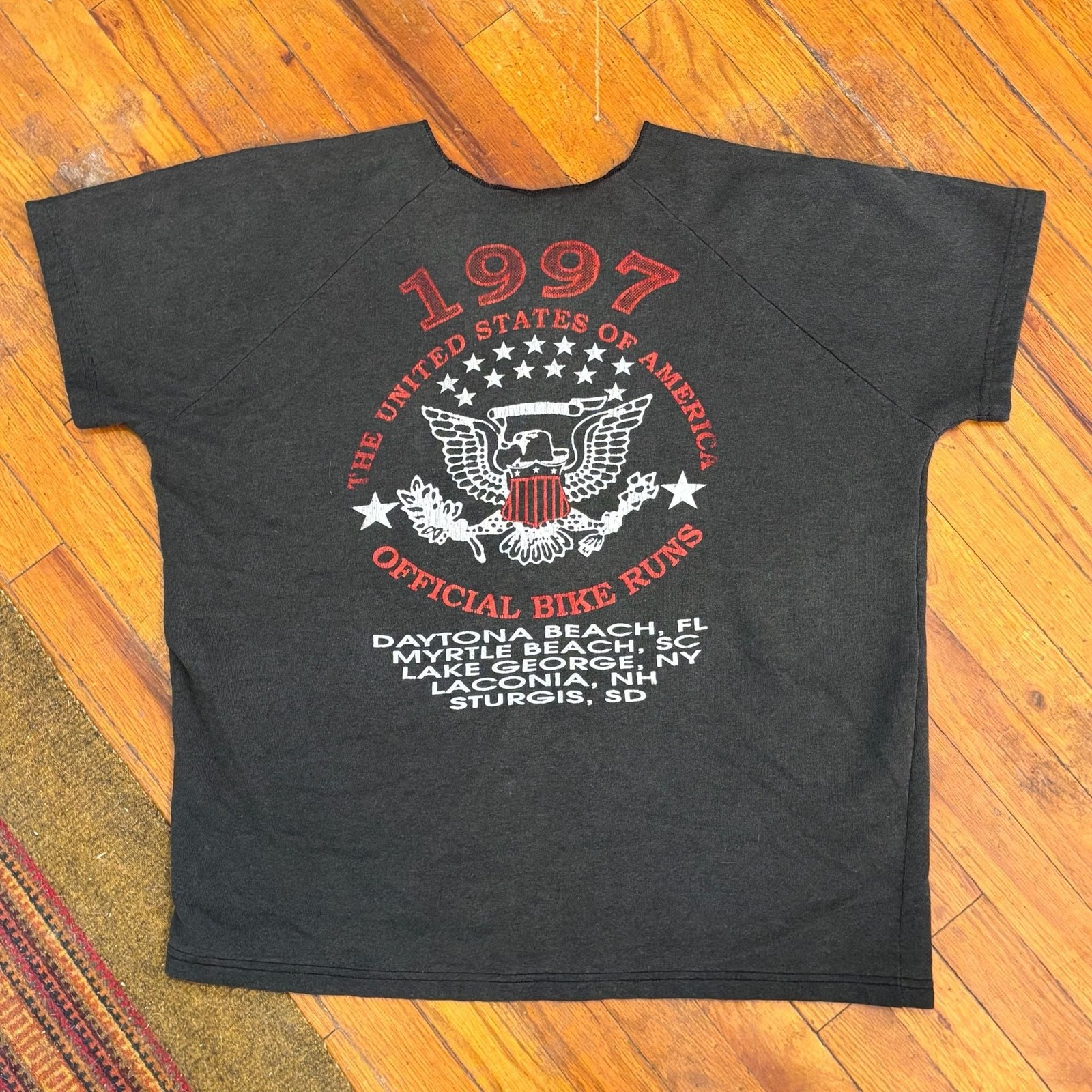 Vintage 1997 Official Bike Runs Motorcycle T-Shirt Black