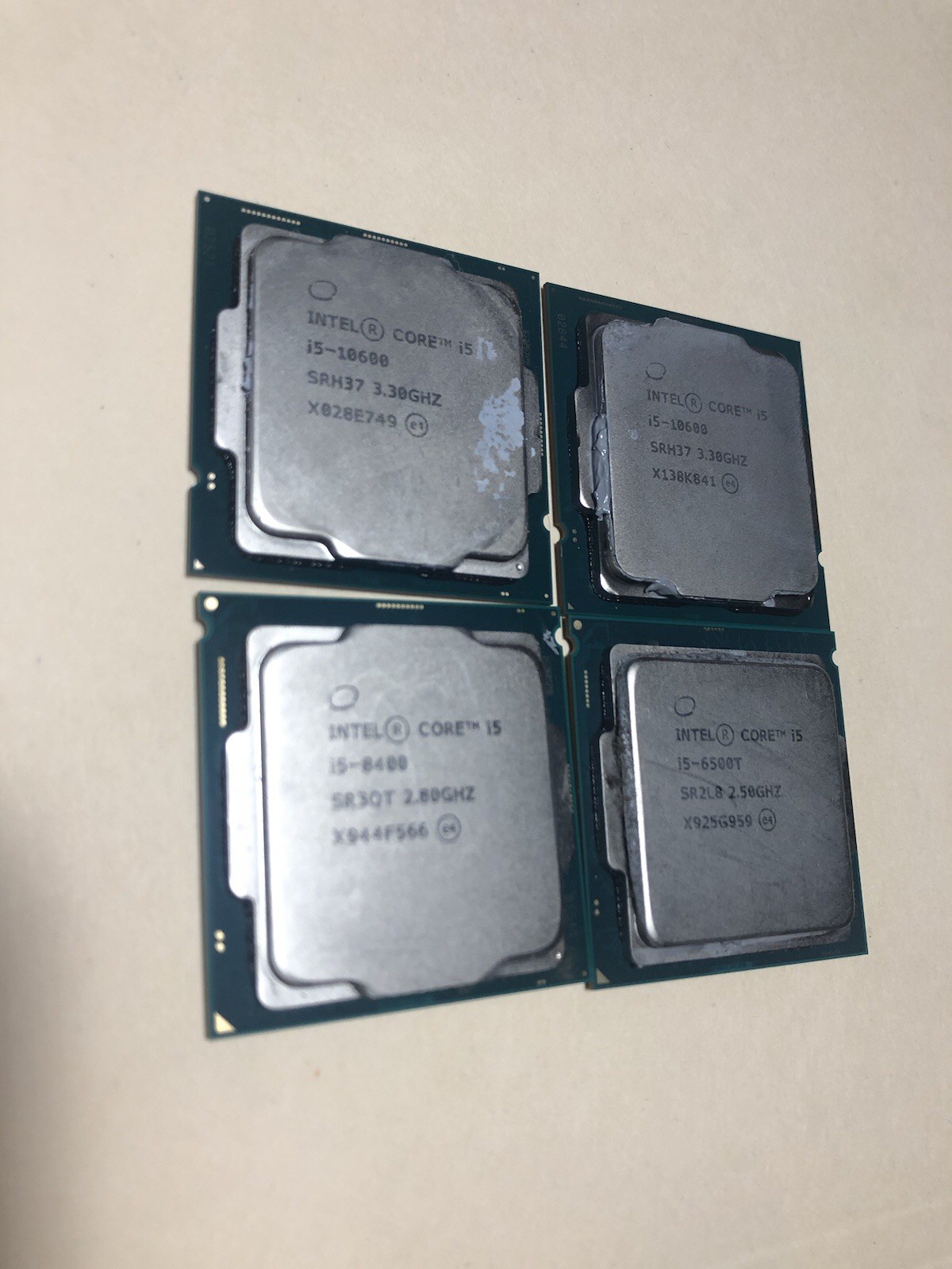 (LOT OF 4) Intel Core i5 Processors Different Gens