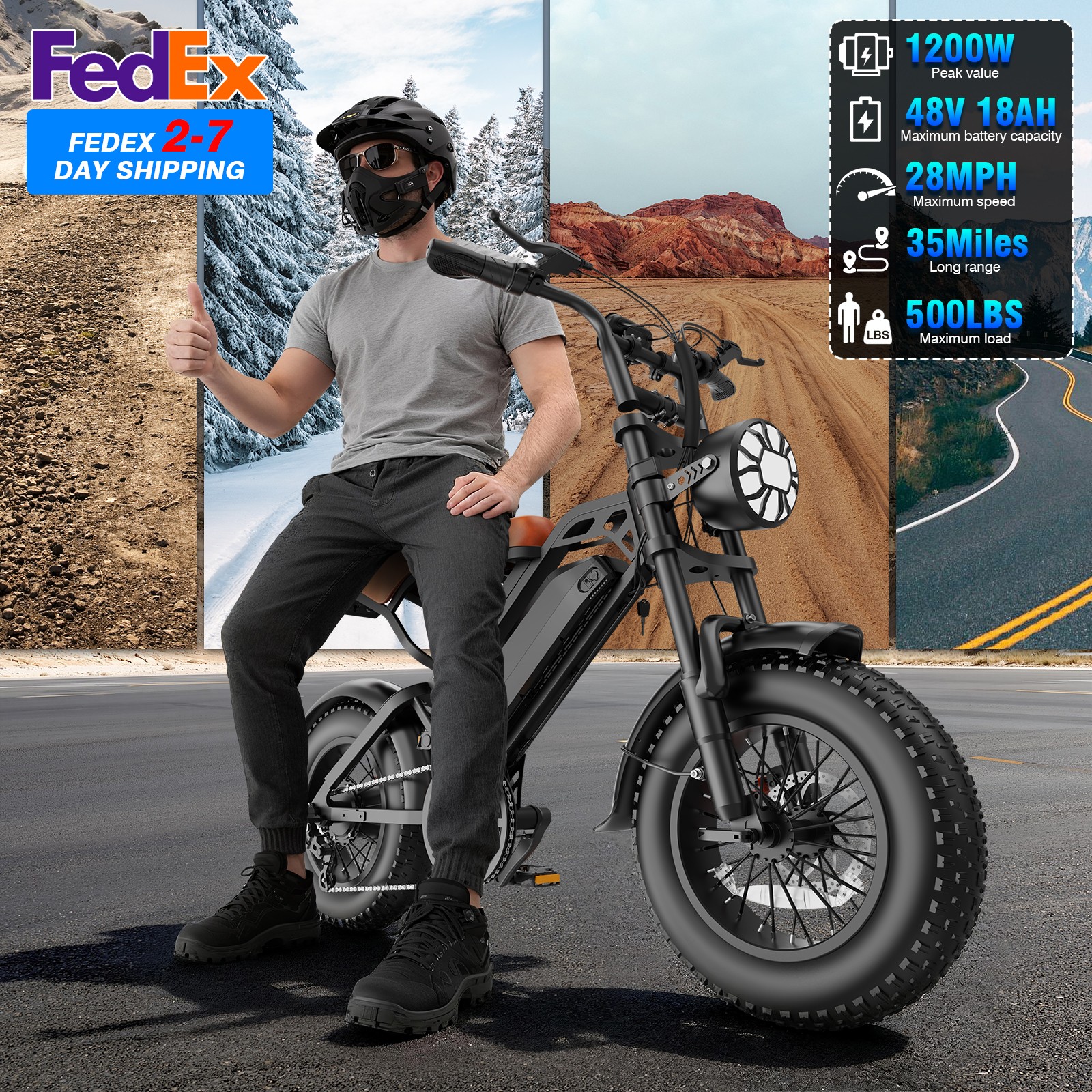 Electric Bike 1200W 48V/18Ah Dual Suspension Fat Tire e bike E Bicycle for Adult Electric Bike 1200W 48V/18Ah Dual Suspension Fat Tire e bike E Bicycle for Adult