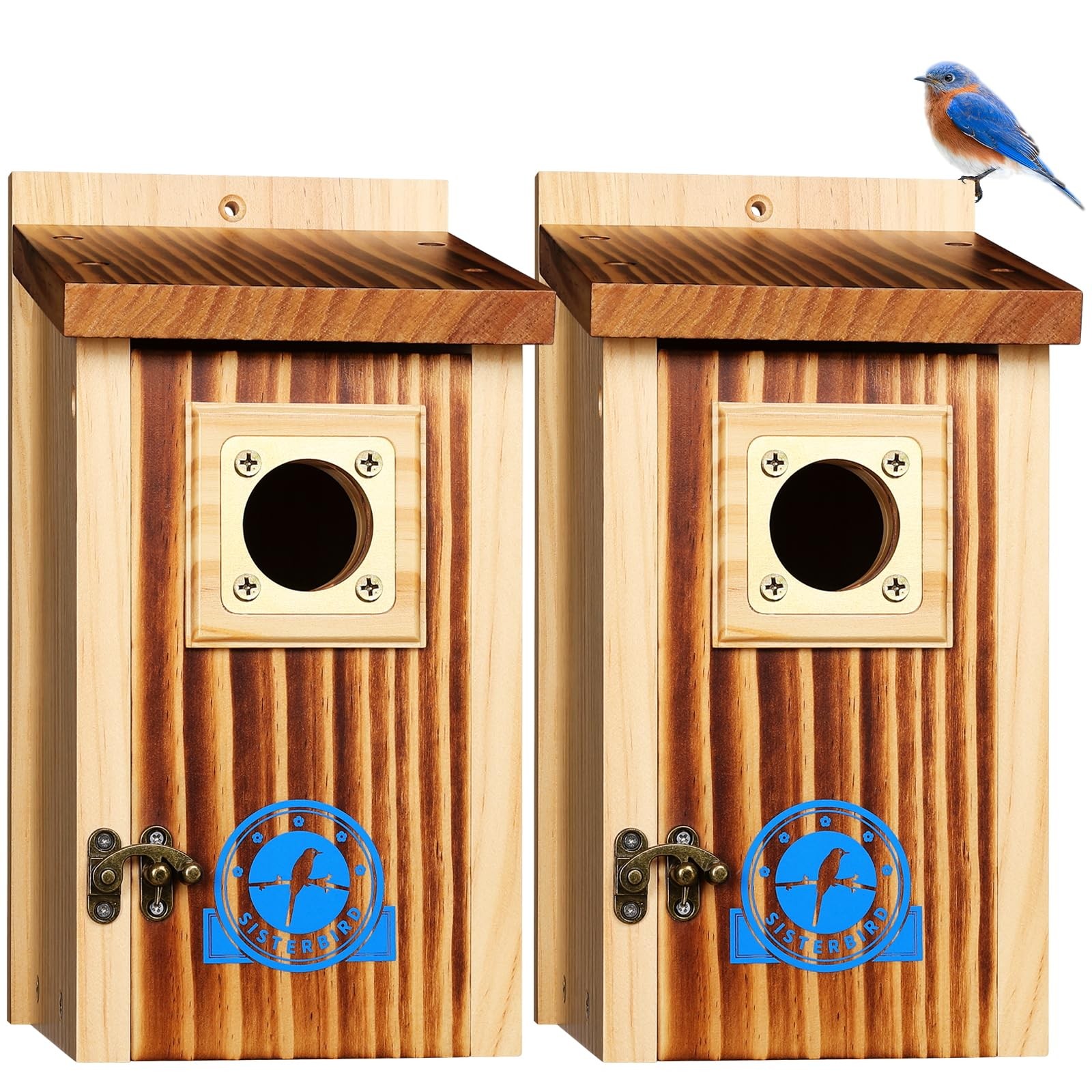 2 PCS Premium Bluebird House Outside Hanging Nesting Box Warming Gifts 2 PCS Premium Bluebird House Outside Hanging Nesting Box Warming Gifts