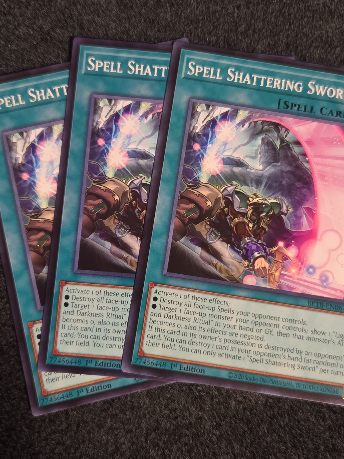 Yugioh 3x Spell Shattering Sword BETB-EN064 Common 1st Ed NM Yugioh 3x Spell Shattering Sword BETB-EN064 Common 1st Ed NM