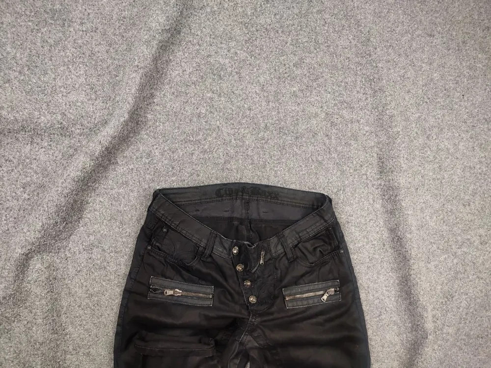 Vintage Cipo & Baxx Japan Y2k Style if six was nine Black Waxed Denim Jeans LGB