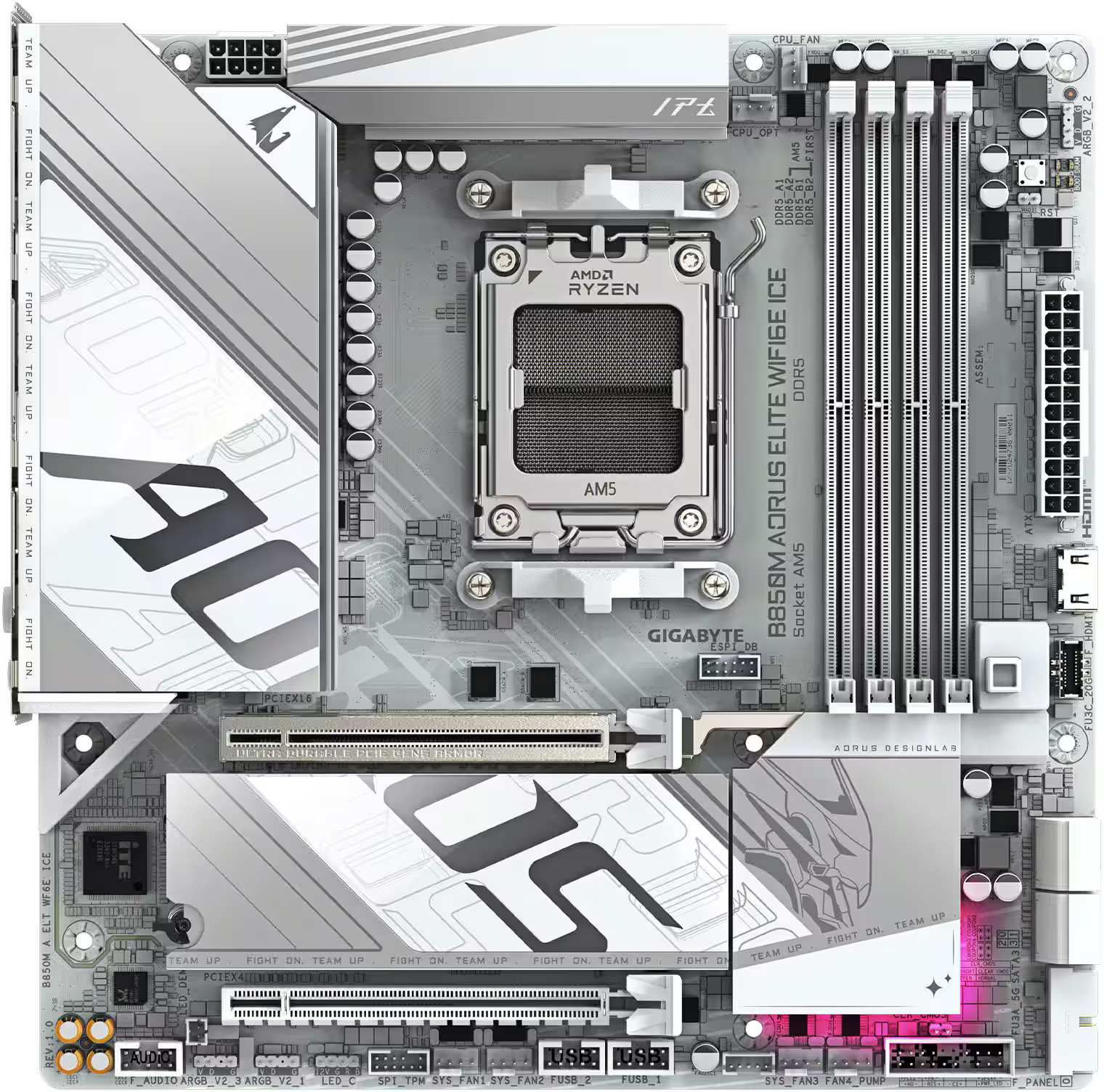 GIGABYTE - B850M AORUS ELITE WIFI6E ICE (Socket AM5) AMD B850M mATX DDR5 Wi-F...
