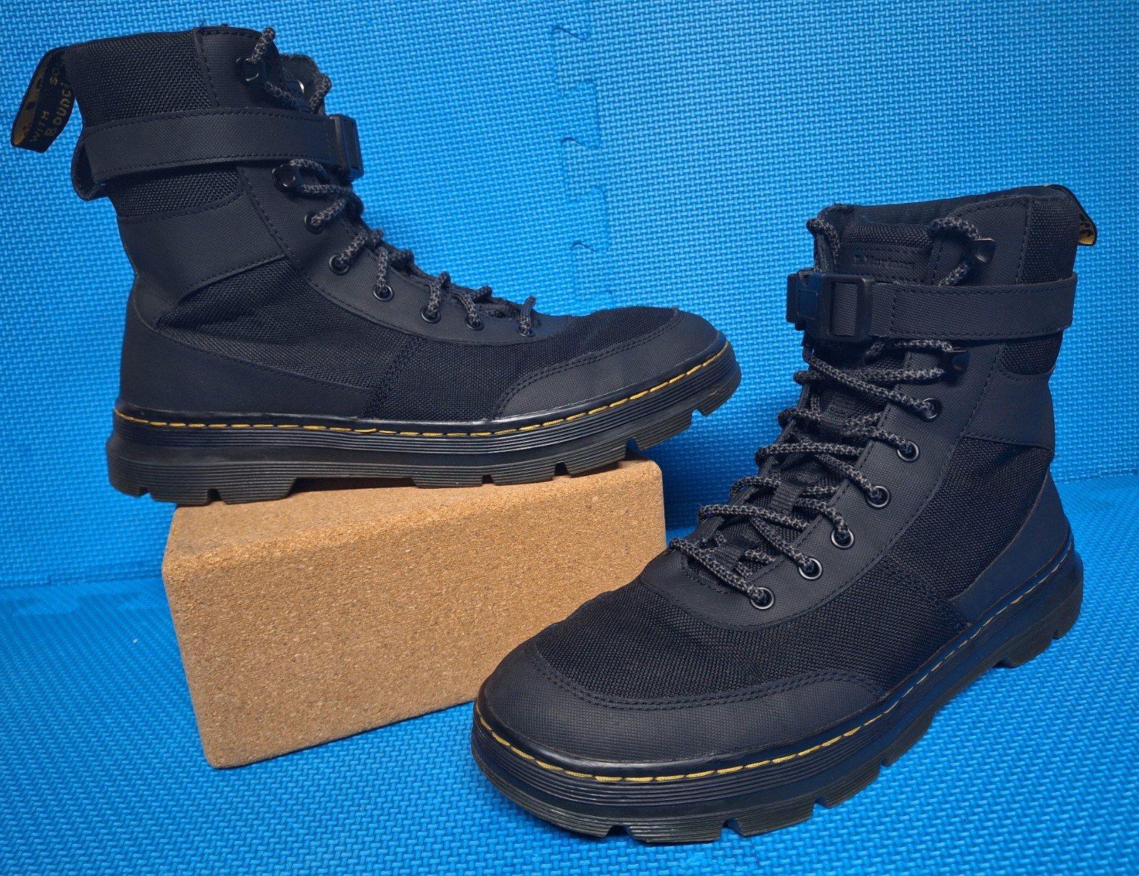 Dr. Martens Combs Tech Black Utility Lace Up Combat Boots US Size 12 Men\'s