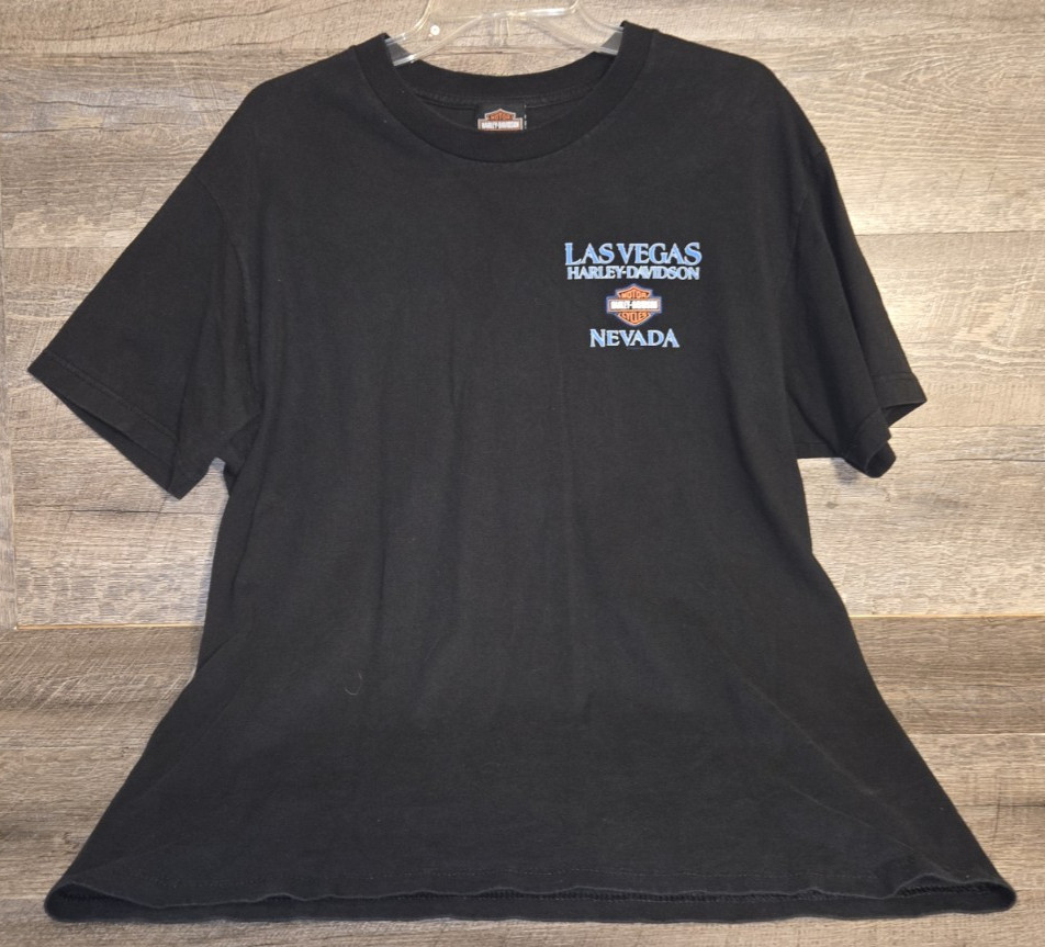 Harley-Davidson Las Vegas Nevada Black Graphic Print T-Shirt Men\'s Large Biker Harley-Davidson Las Vegas Nevada Black Graphic Print T-Shirt Men\'s Large Biker