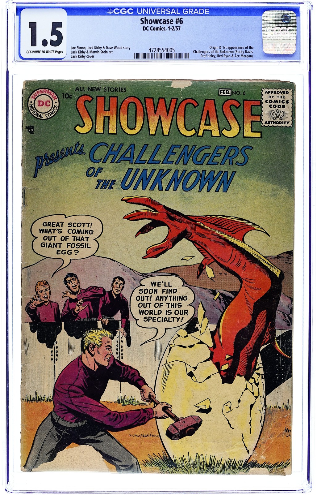 Showcase #6 CGC 1.5 1957 4728554005 1st and origin Challengers of the Unknown