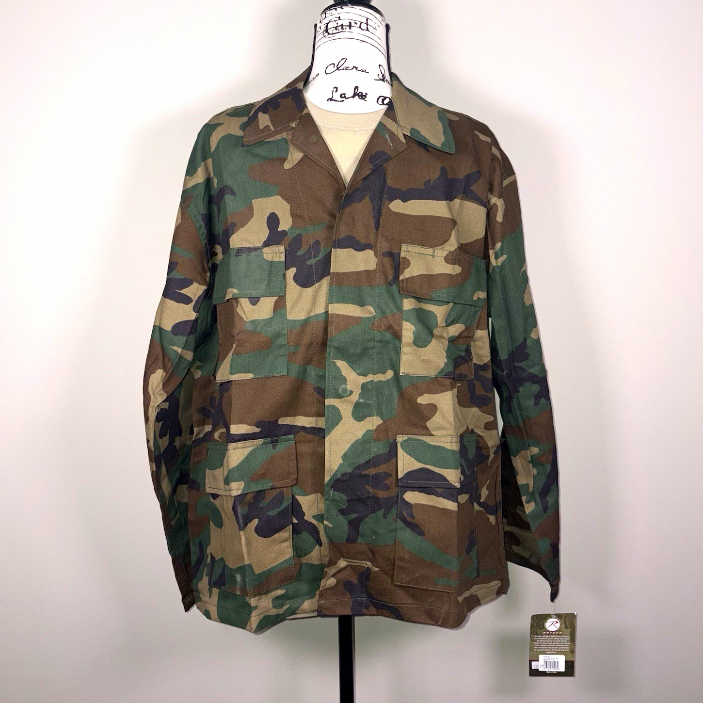 NEW Rothco Woodland Camo BDU Shirt Jacket Military NWT L XL 2XL Regular 4 Pocket