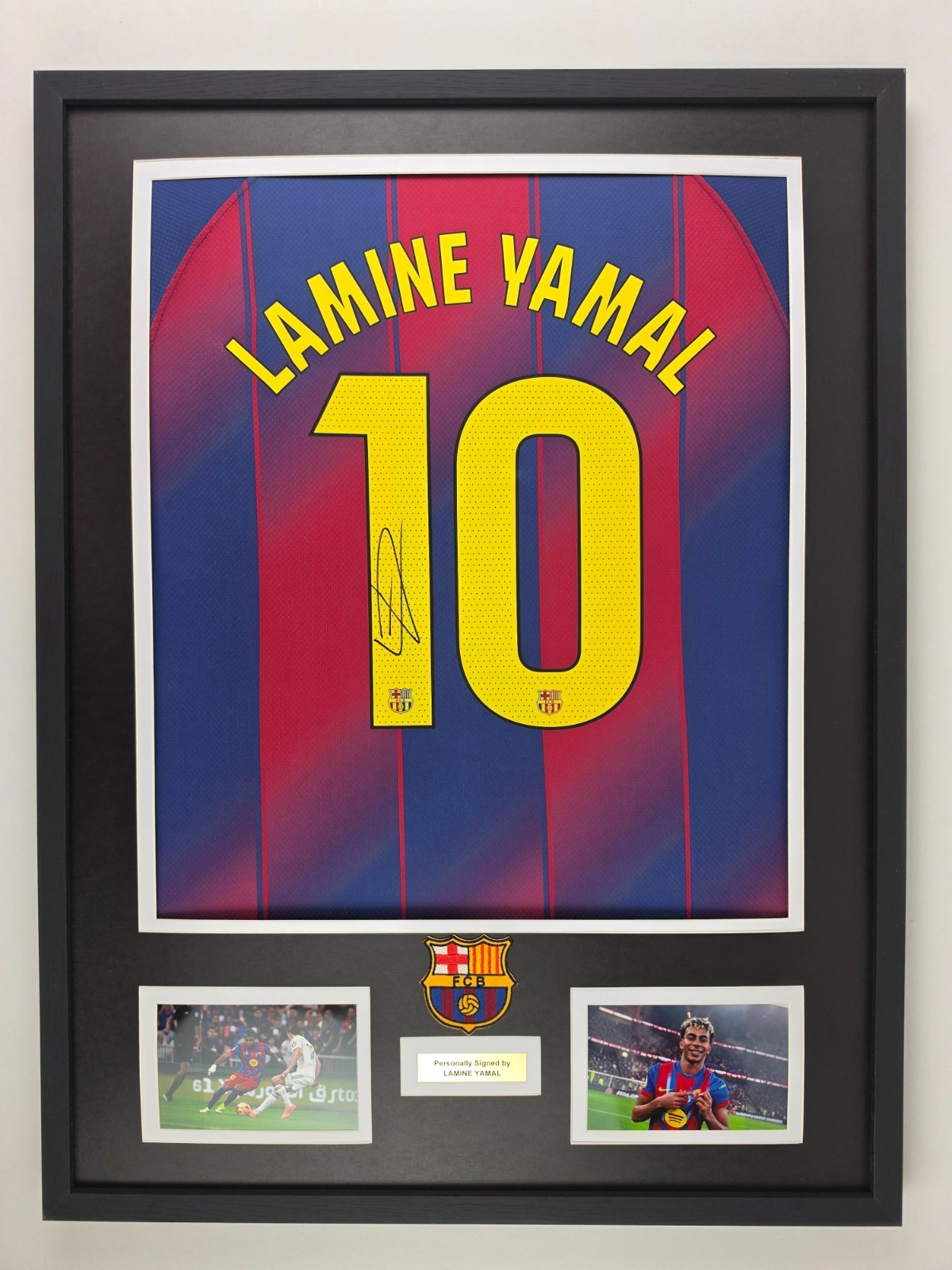 Lamine Yamal Barcelona framed shirt Hand Signed W/COA +  worldwide