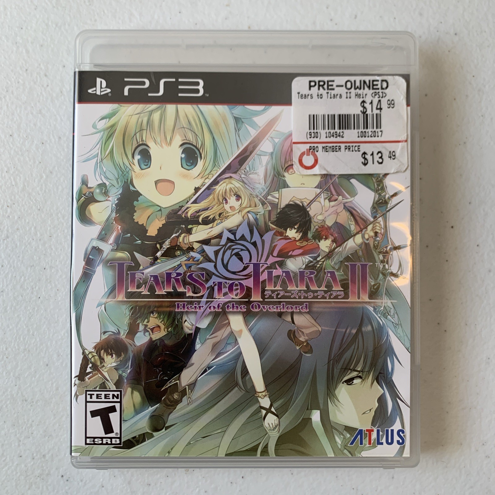 Tears to Tiara II: Heir of the Overlord (Sony Playstation 3, 2014) PS3 CIB Teste