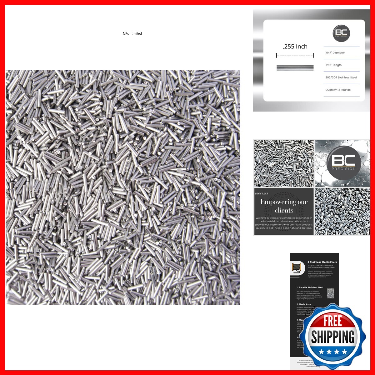 BC Precision 2 LB Stainless Steel Tumbling Media - 0.047 BC Precision 2 LB Stainless Steel Tumbling Media - 0.047