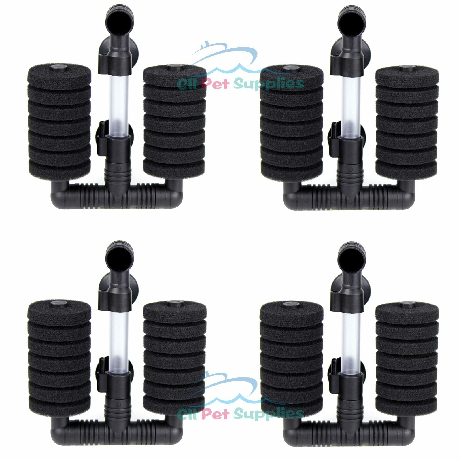 4 PCS Bio Double Sponge Filter  Betta Fry Aquarium Fish Tank XY-2831
