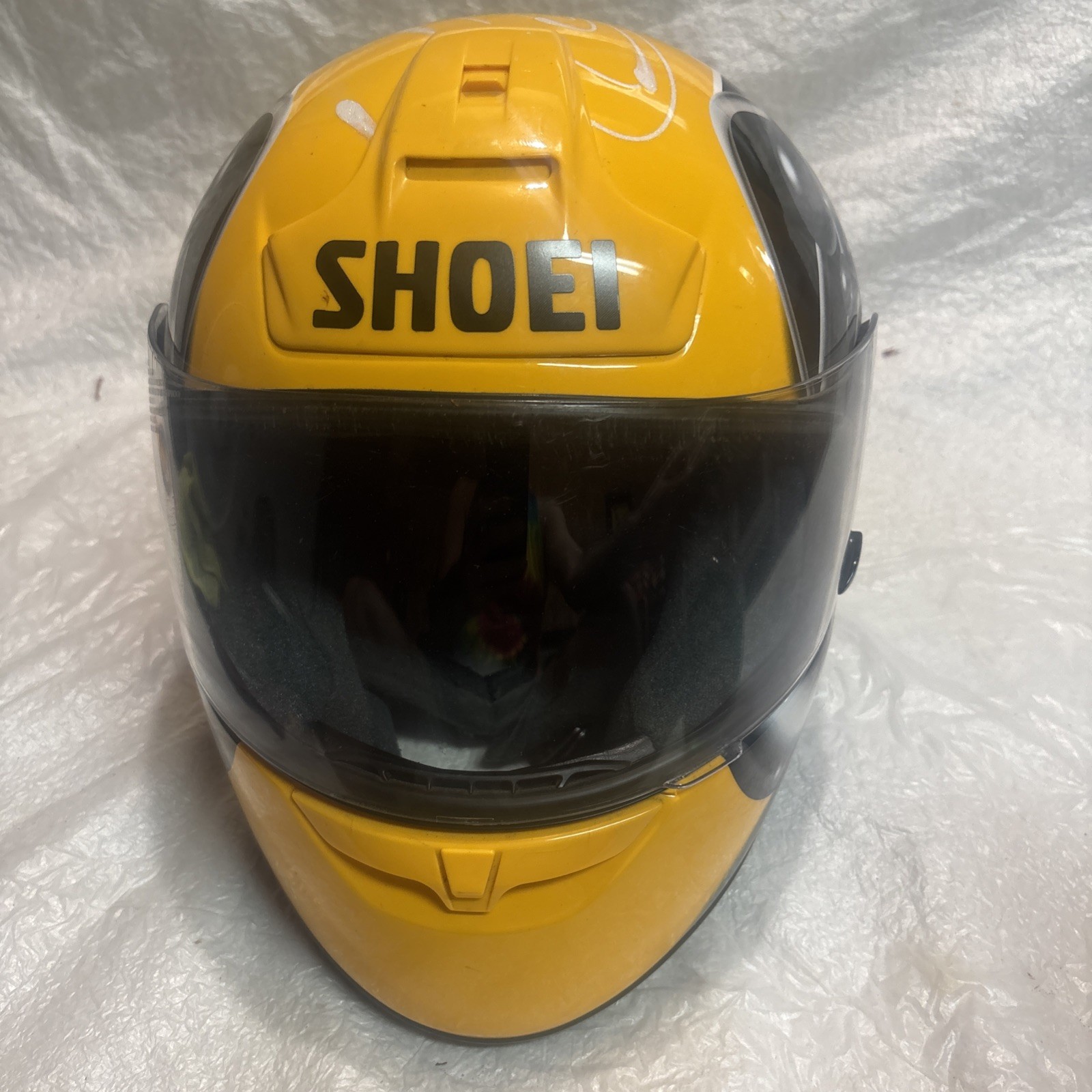 Shoei RF-900 ORBIT VINTAGE Motorcycle Helmet  yellow DOT SNELL APPROVED Large