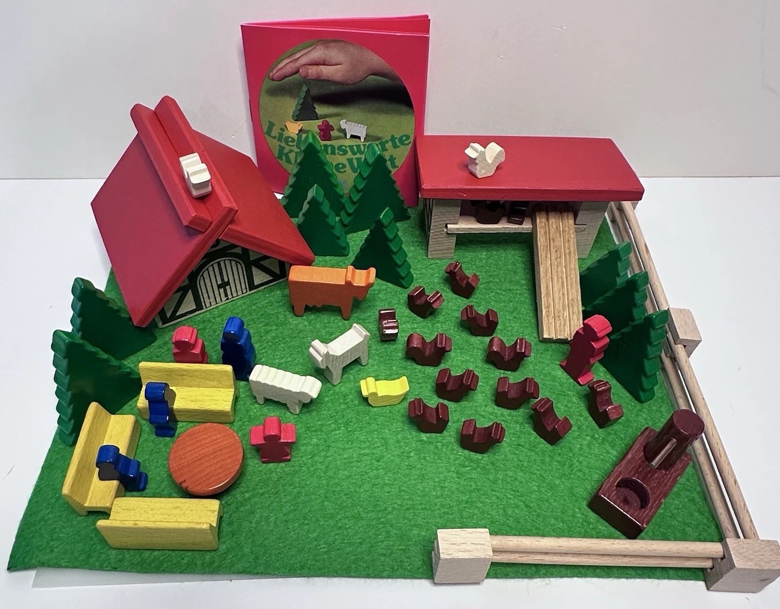 HABA Sets: Henhouse + Farm House + Pump Animals People Extras Smooth Wood A+ Vtg