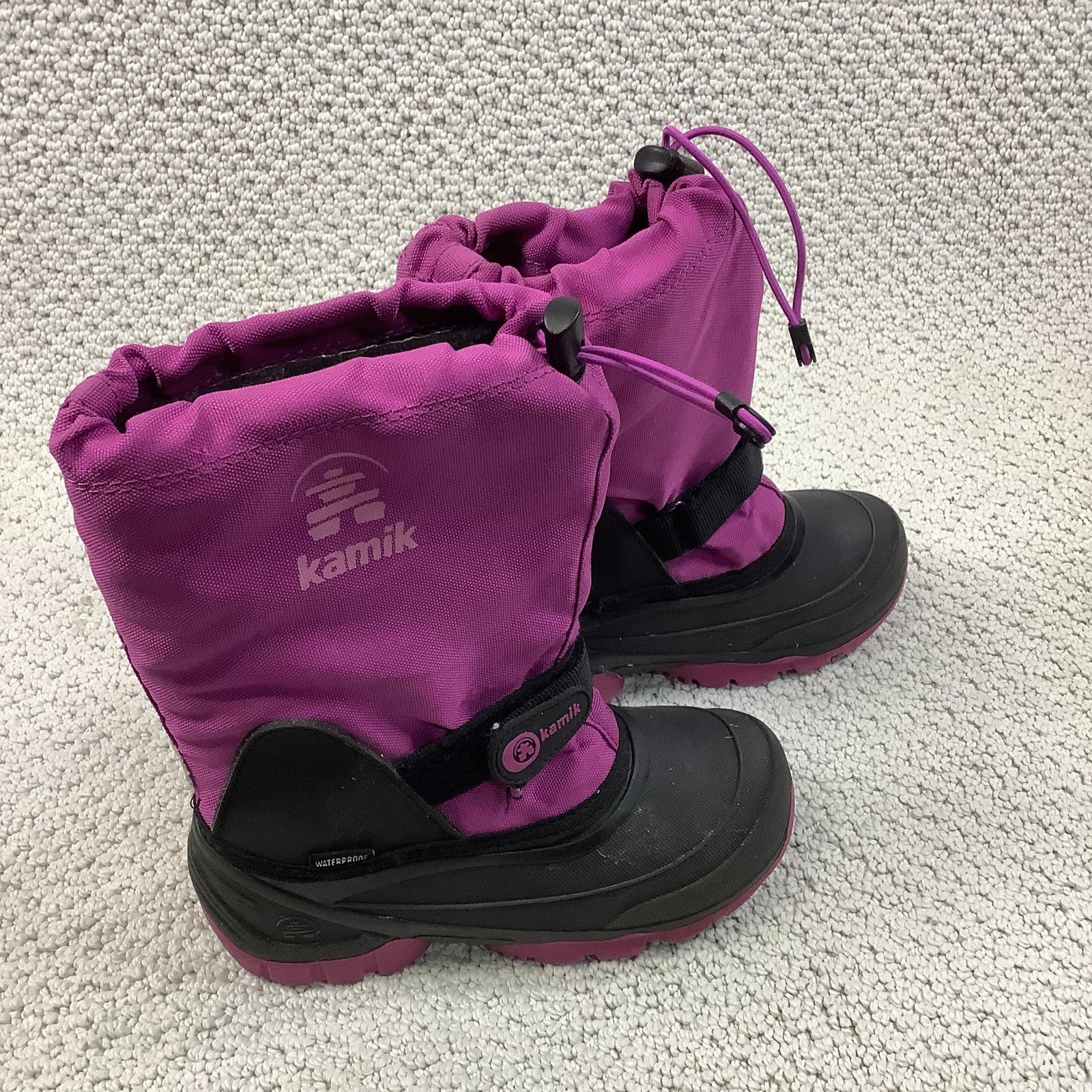 Kamik Snow Boots Youth Size 1 Purple Waterproof Insulated Winter 14083-VIO
