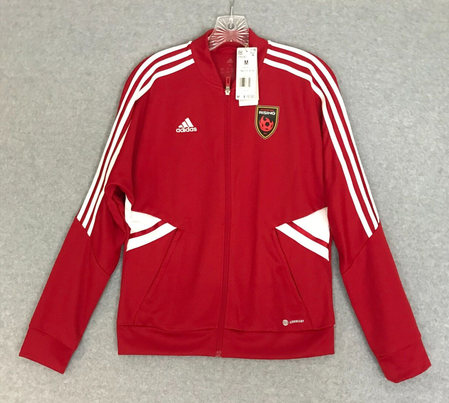 NEW Adidas Phoenix Rising Soccer Jacket Womens Medium Red Full-Zip MSRP $70 NWT