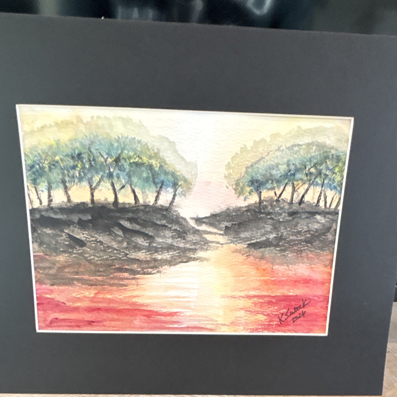 Original watercolor painting, 5x7, signed - Forest Scene Original watercolor painting, 5x7, signed - Forest Scene