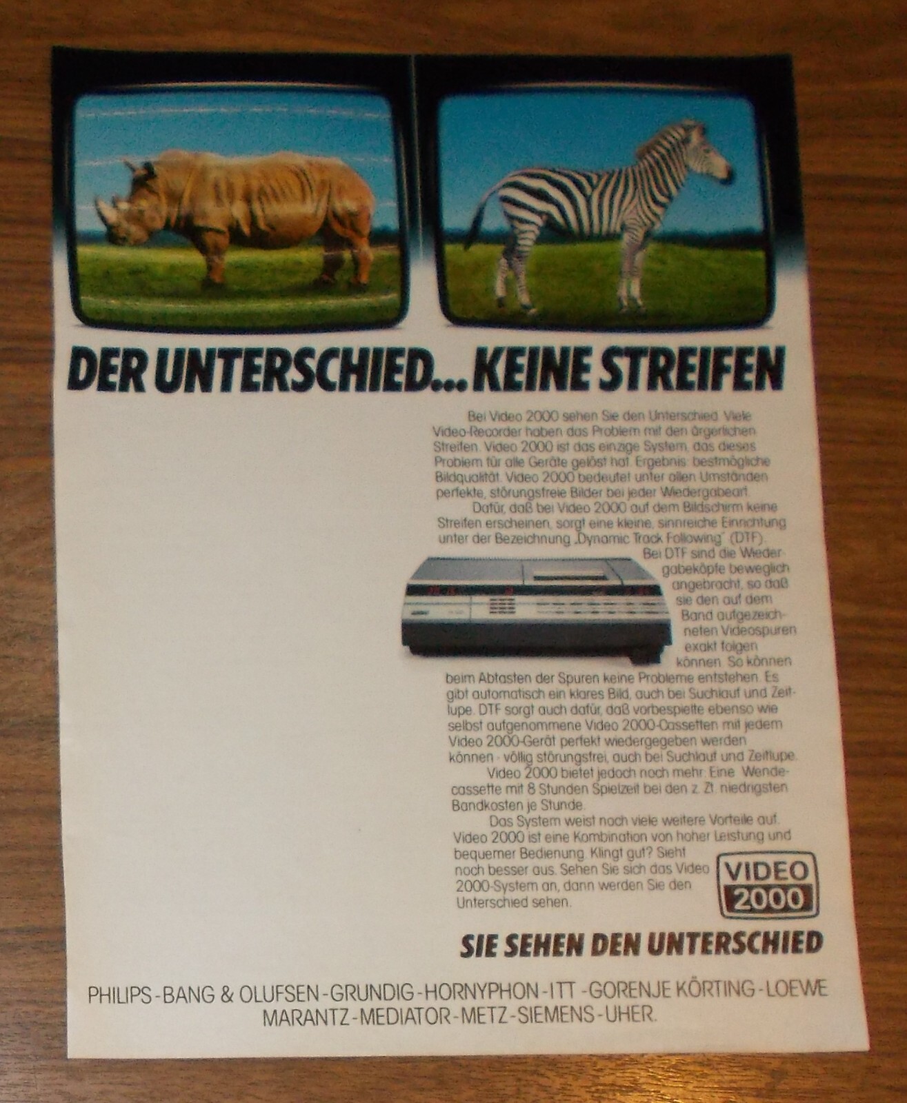 Rare Advertising Vintage PHILIPS VR 2023 Video 2000 Video Recorder 1982