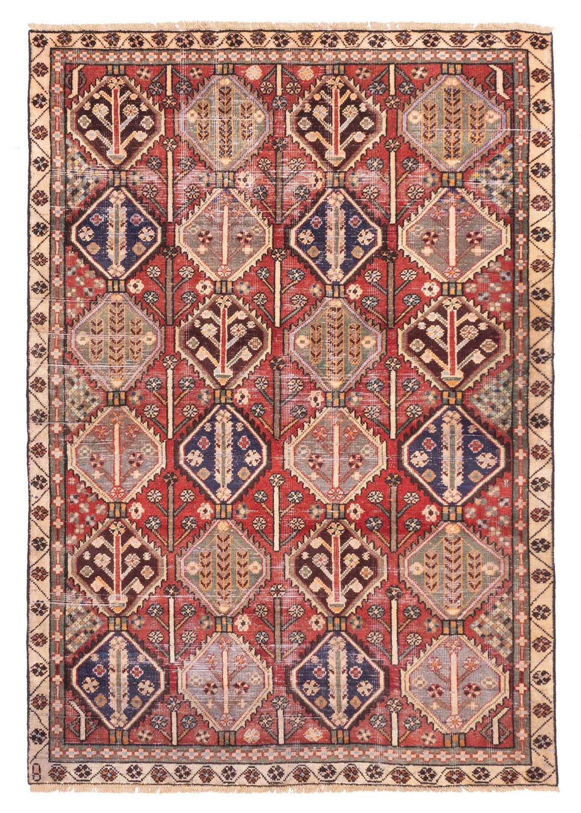 Traditional Vintage Hand-Knotted Area Rug 4\'6\