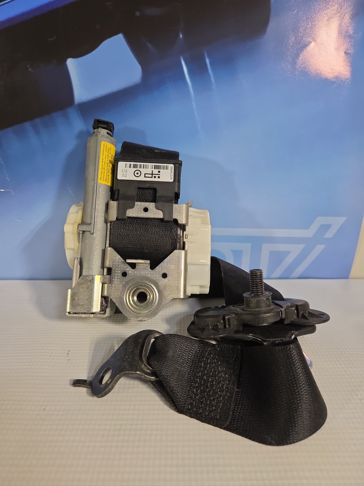 12-19 BMW F30 3-Series F36 Right Front Passenger Upper Seat Belt Strap Black OEM