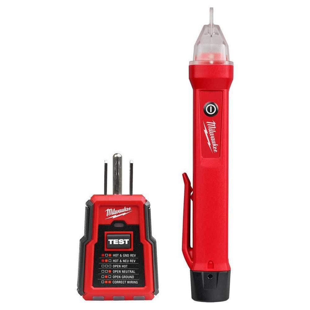 Milwaukee 3211-20 Digital GFCI Receptacle Tester w/ LED, NCV, Clip