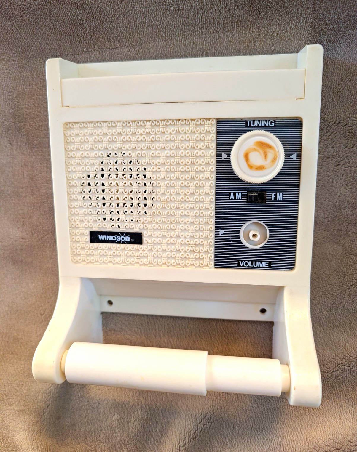 Vintage Windsor 12087 Rest Room AM/FM Radio Toilet Paper Holder WORKS