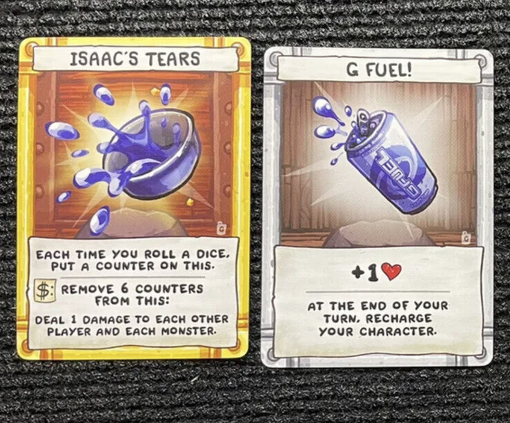 Authentic New Isaac Four Souls Isaac's Tear & G Fuel Promo Cards Free Fast Ship