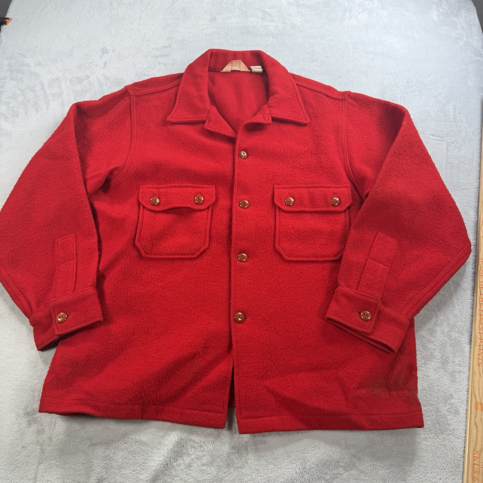 VTG Boy Scouts of America Wool Jac-Shirt Jacket Size 50 Red Shacket BSA USA VTG Boy Scouts of America Wool Jac-Shirt Jacket Size 50 Red Shacket BSA USA