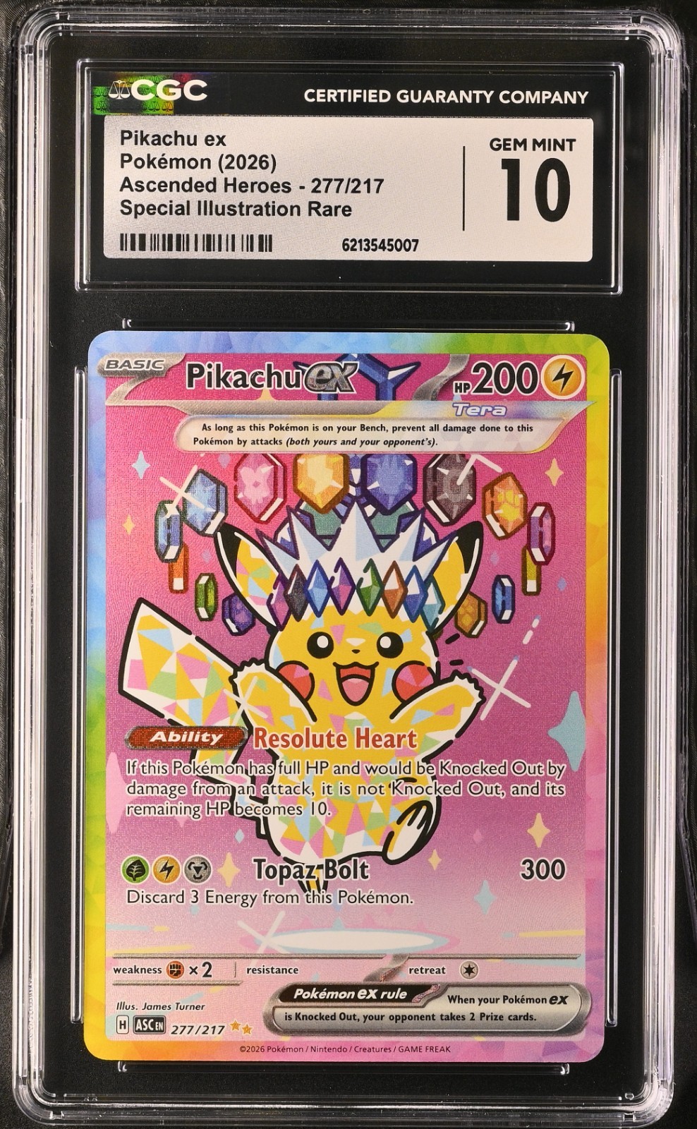 2026 Pokemon Pikachu ex 277/217 SIR Special Illustration CGC 10 GEM MINT
