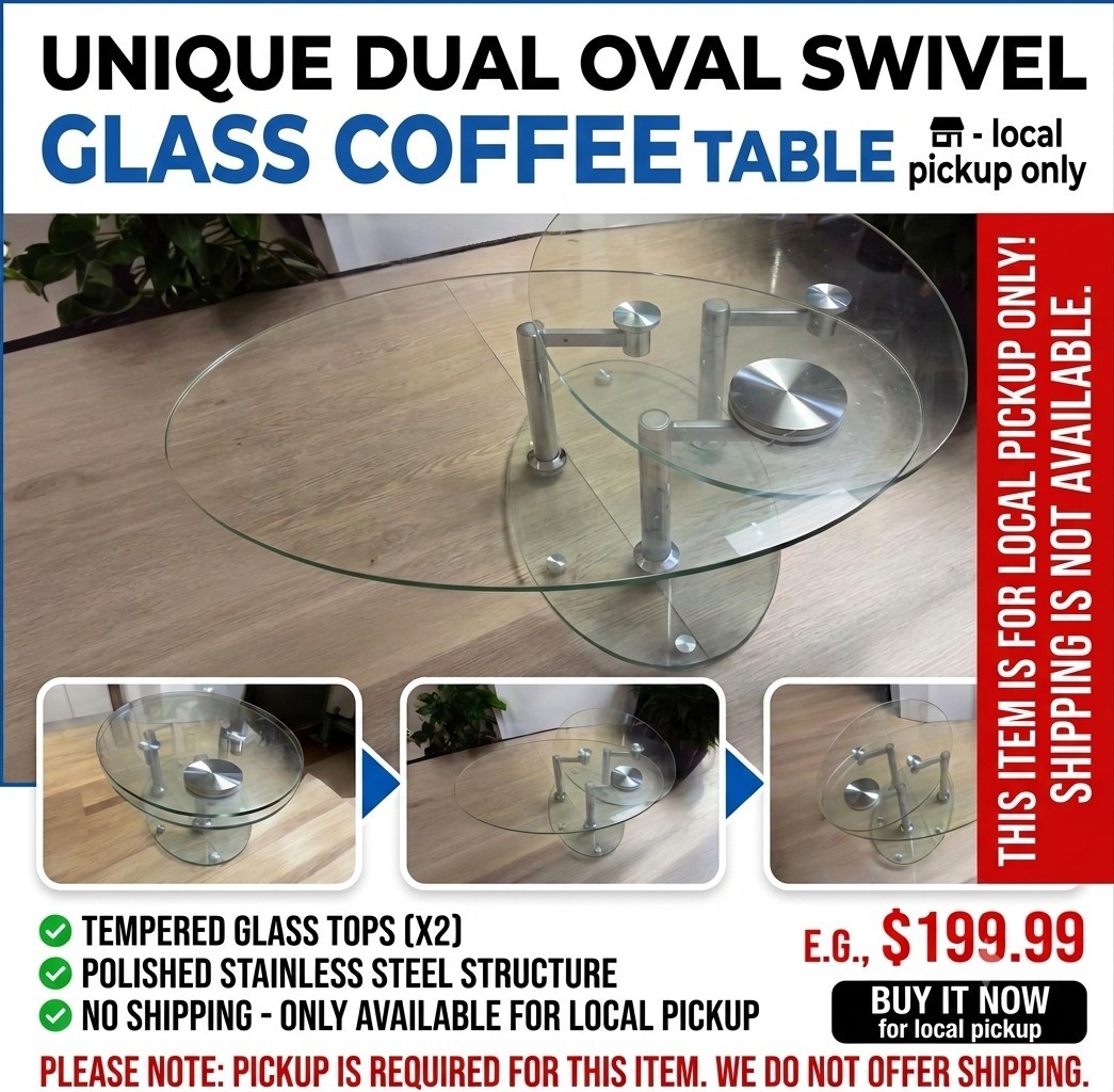 Kesterport Fusion Oval Glass Swivel Table