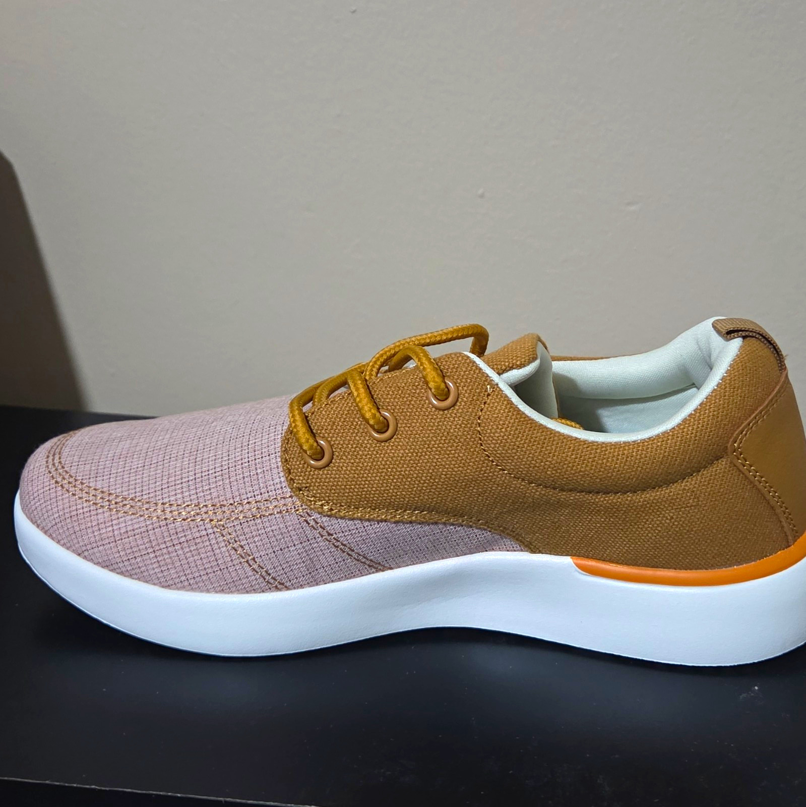 Orthofeet Low Top Lace Up Athletic Sneakers Brown White Walking Hiking Orthofeet Low Top Lace Up Athletic Sneakers Brown White Walking Hiking
